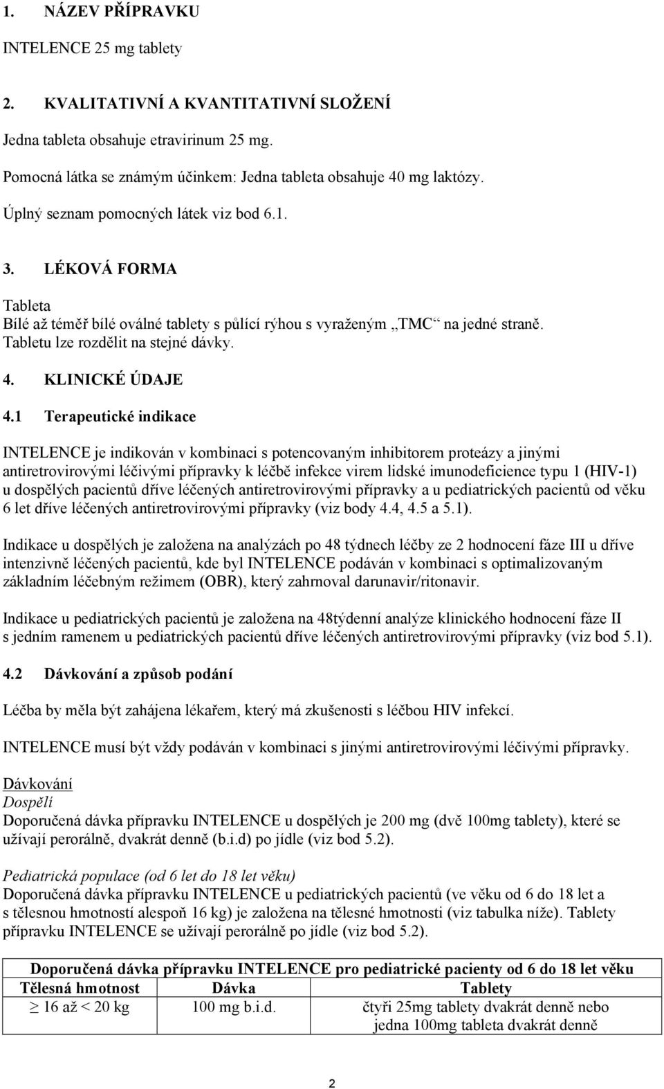 KLINICKÉ ÚDAJE 4.