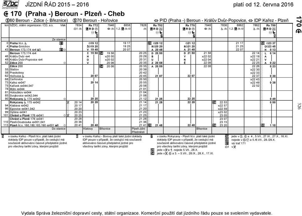 37 4 Praha-Smíchov Š19 20 19 25 R20 20 R21 20 21 25 Ú23 45 43 Beroun 173,174 4 3 V 19 48 20 07 A 20 48 A 21 48 22 07 H 0 13 Beroun 173,174 4 I 19 50 19 56 20 25 D 20 50 D 21 50 21 58 22 14 L 0 14 46