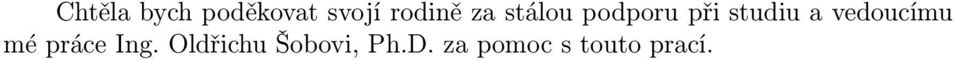 studiu a vedoucímu mé práce Ing.