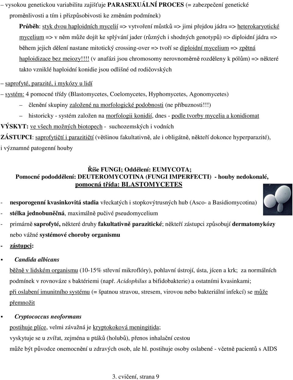 => tvoří se diploidní mycelium => zpětná haploidizace bez meiozy!