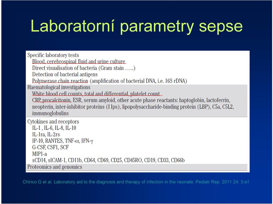 Laboratory aid to the diagnosis and