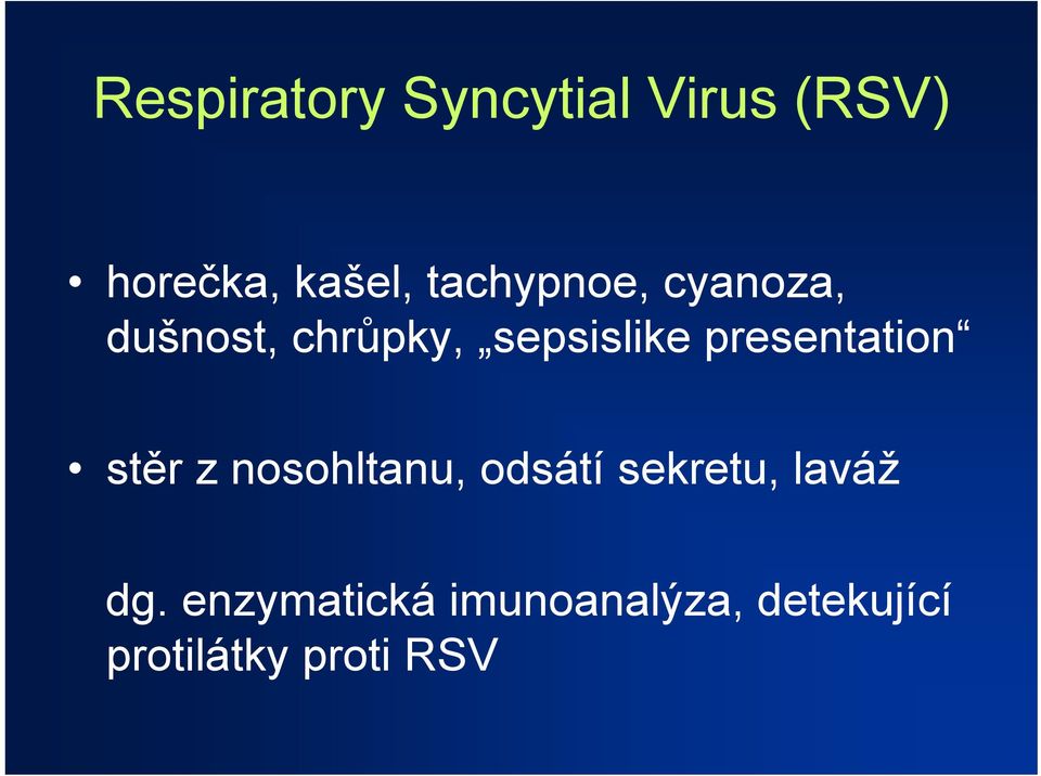 presentation stěr z nosohltanu, odsátí sekretu, laváž