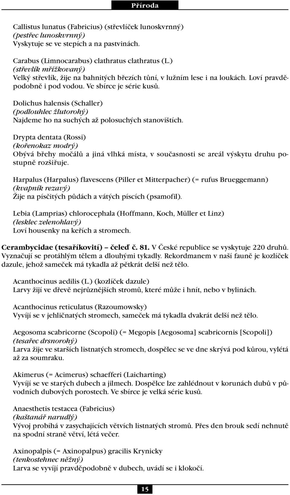 Dolichus halensis (Schaller) (podlouhlec žlutorohý) Najdeme ho na suchých až polosuchých stanovištích.