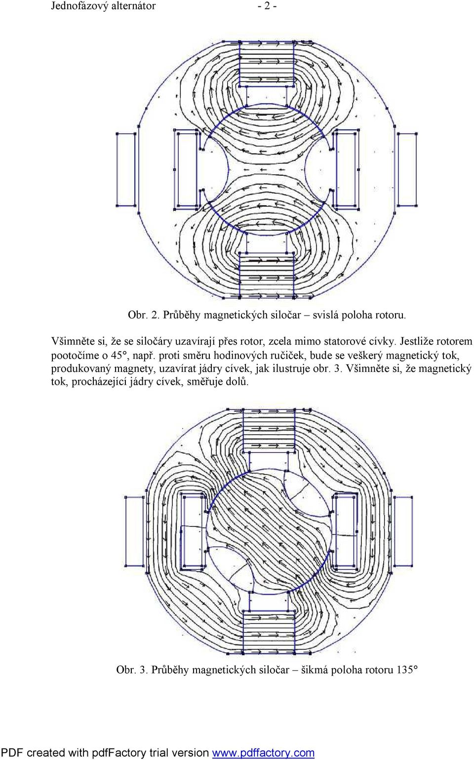 proti směru hodinových ručiček, bude se veškerý magnetický tok, produkovaný magnety, uzavírat jádry cívek, jak