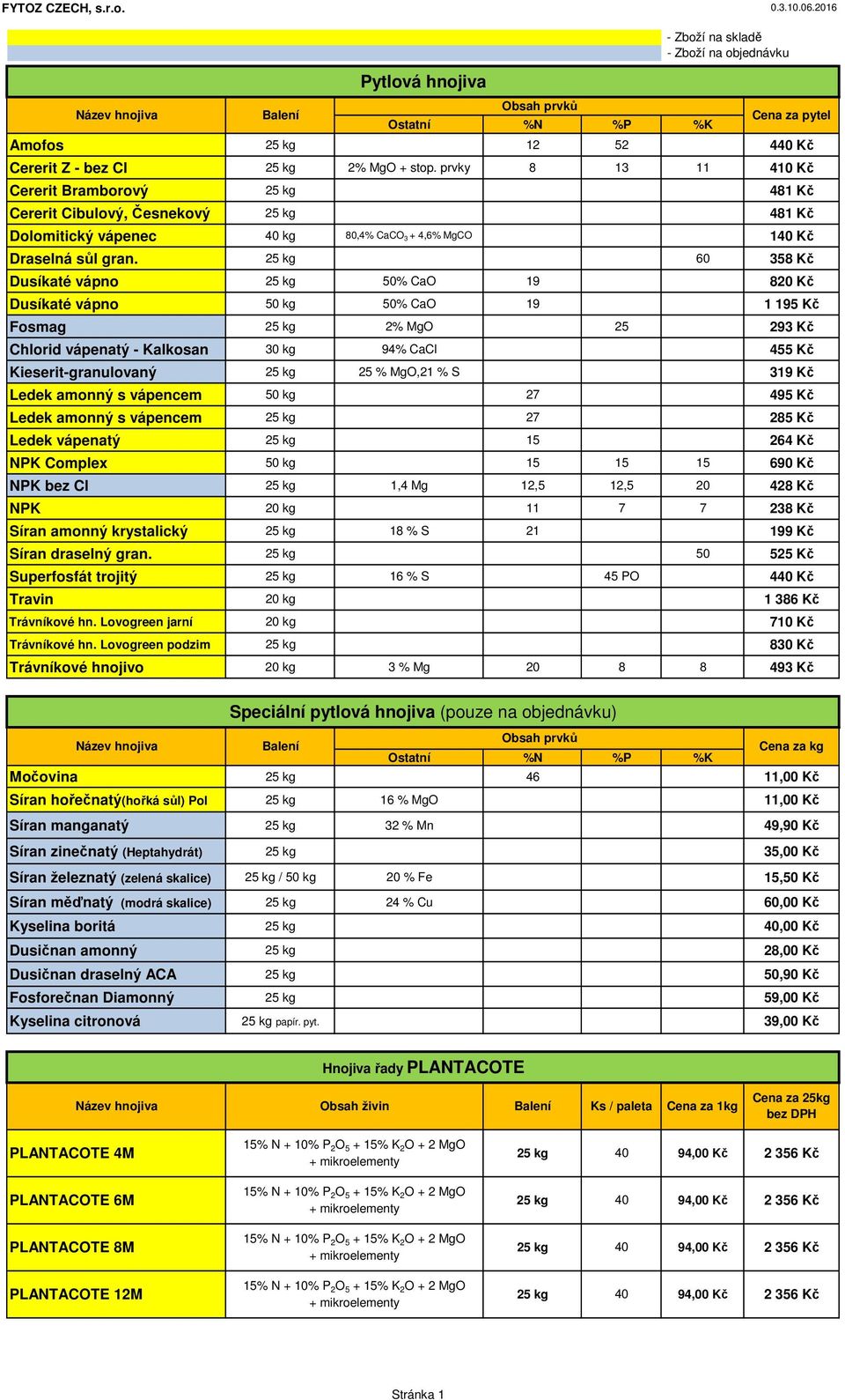 60 358 Kč Dusíkaté vápno 50% CaO 19 820 Kč Dusíkaté vápno 50 kg 50% CaO 19 1 195 Kč Fosmag 2% MgO 25 293 Kč Chlorid vápenatý - Kalkosan 30 kg 94% CaCl 455 Kč Kieserit-granulovaný 25 % MgO,21 % S 319