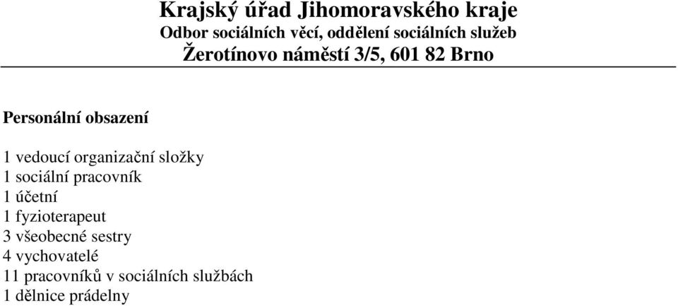 fyzioterapeut 3 všeobecné sestry 4
