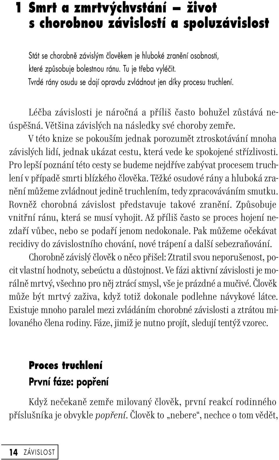 V této knize se pokouším jednak porozumět ztroskotávání mnoha závislých lidí, jednak ukázat cestu, která vede ke spokojené střízlivosti.