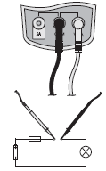 Při měření střídavých napětí (AC) postupujte následovně: 1. Přepněte otočný přepínač do některé polohy V ~ (nejvyšší rozsah). 2.