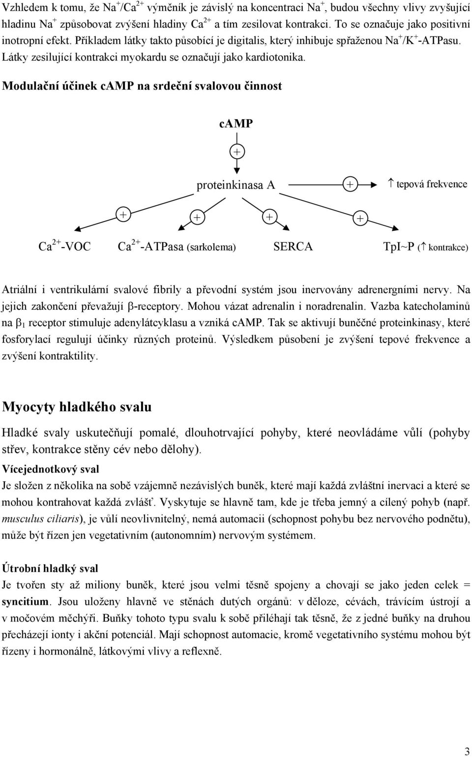 Modulační účinek camp na srdeční svalovou činnost camp proteinkinasa A tepová frekvence Ca 2 -VOC Ca 2 -ATPasa (sarkolema) SERCA TpI~P ( kontrakce) Atriální i ventrikulární svalové fibrily a převodní