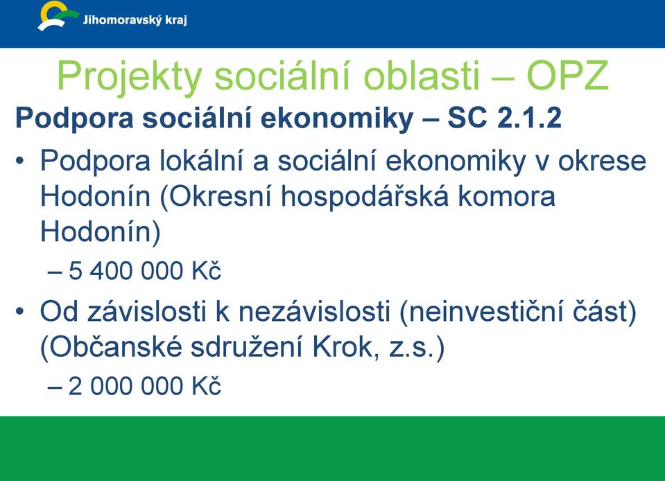 hospodářská komora Hodonín) 5 400 000 Kč Od závislosti k