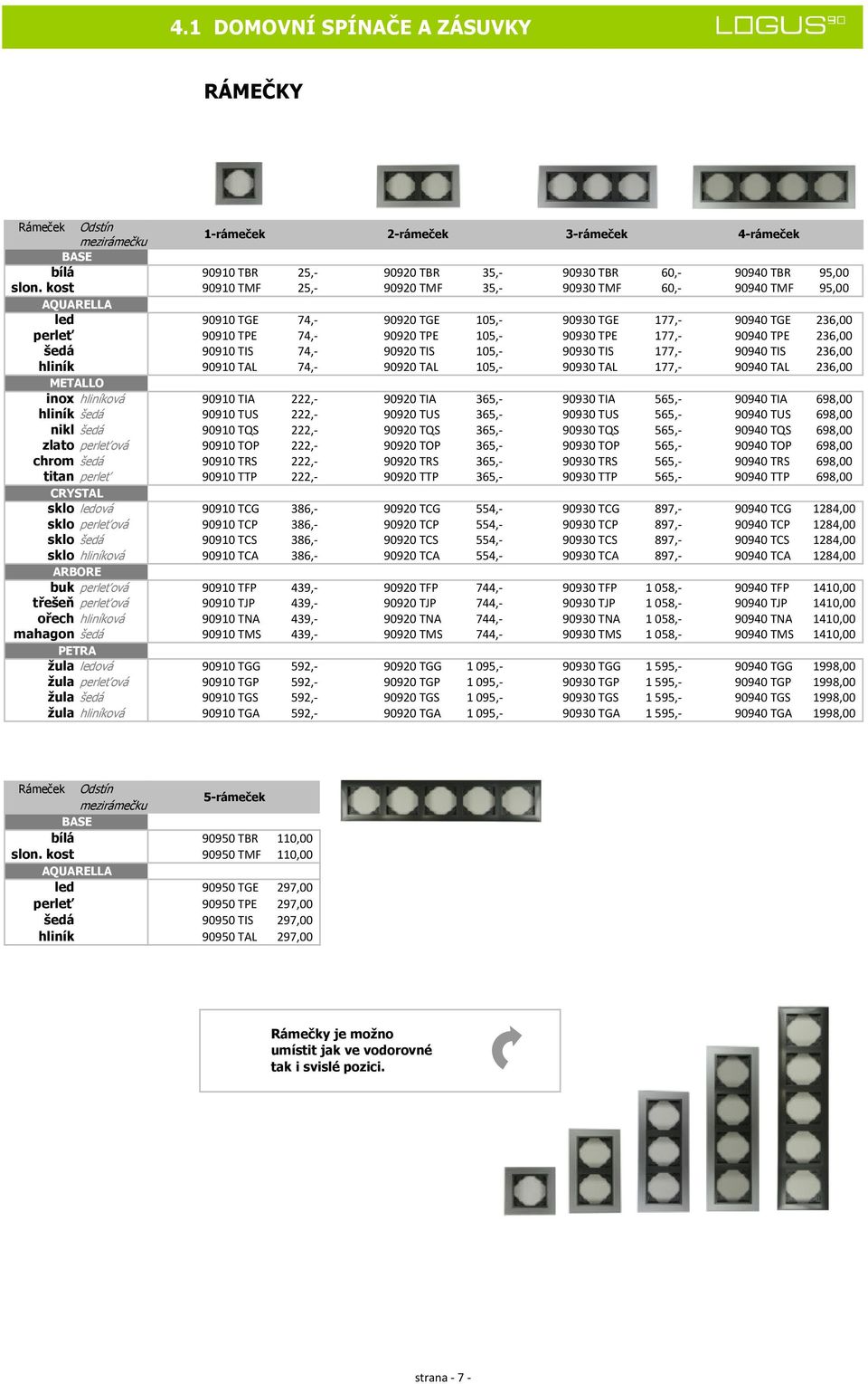 90940 TPE 236,00 šedá 90910 TIS 74,- 90920 TIS 105,- 90930 TIS 177,- 90940 TIS 236,00 hliník 90910 TAL 74,- 90920 TAL 105,- 90930 TAL 177,- 90940 TAL 236,00 METALLO inox hliníková 90910 TIA 222,-