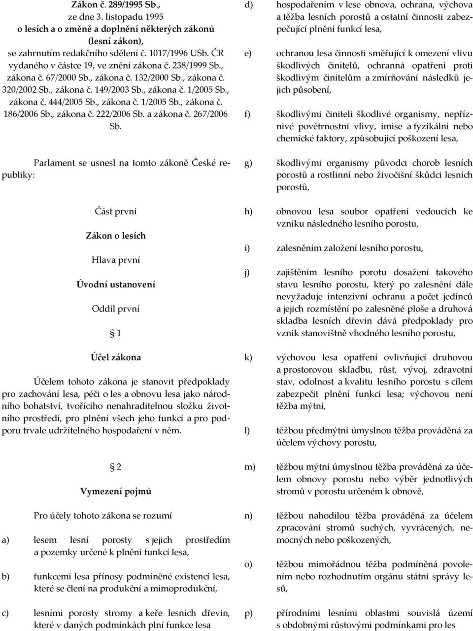 , zákona č. 1/2005 Sb., zákona č. 186/2006 Sb., zákona č. 222/2006 Sb. a zákona č. 267/2006 Sb.