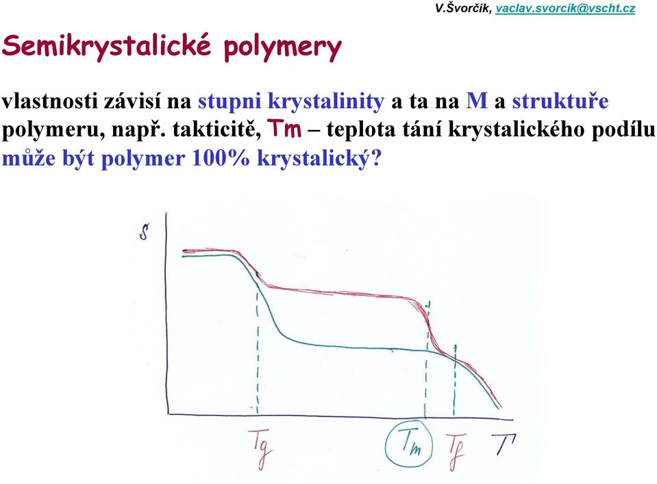 cz vlastnosti závisí na stupni krystalinity a ta na M a