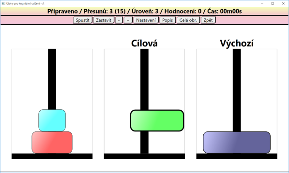 V horní části rozmyslet jaká číslice do konkrétního políčka náleží a kliknout na toto políčko. Do tohoto políčka se vždy umístí / zobrazí správná číslice.