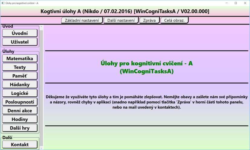 2.7.2 Částečně záleží na pořadí... 17 2.7.3 Začátek a konec... 17 2.8 Hodiny (skupina)... 18 2.8.1 Hodiny... 18 2.9 Další hry (skupina)... 19 2.9.1 Pexeso... 19 3 Přidání vlastního zadání... 19 3.1 Texty Písmena.