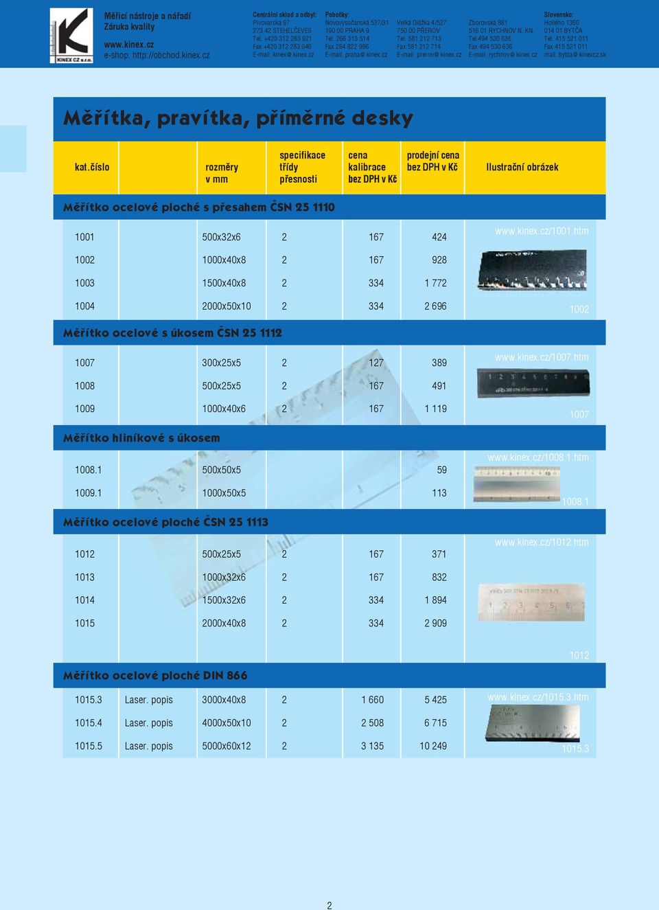 htm 1002 1000x40x8 2 167 928 1003 1500x40x8 2 334 1 772 1004 2000x50x10 2 334 2 696 1002 Měřítko ocelové s úkosem ČSN 25 1112 1007 300x25x5 2 127 389 /1007.