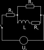 Parametry obvodu jsou: U V = 24 V, L = 6 H, R L = 200 Ω, R 1 = 600 Ω, R 2 = 300 Ω, i L1 = 18 ma. Obrázek 38: Schéma RL-obvodu.