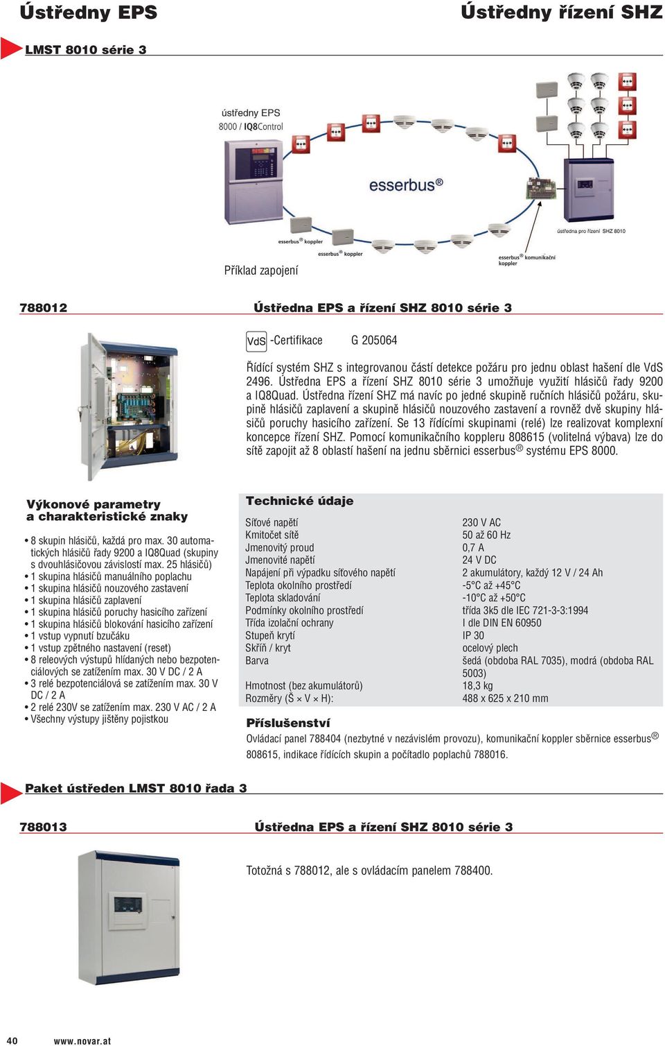 Ústředna EPS a řízení SHZ 8010 série 3. Certifikace G Jmenovitý proud  Jmenovité napětí. Teplota okolního prostředí - PDF Stažení zdarma