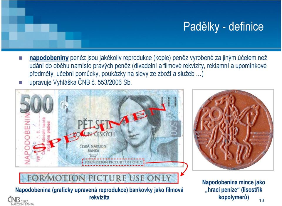 pomůcky, poukázky na slevy ze zboží a služeb ) upravuje Vyhláška ČNB č. 553/26 Sb.