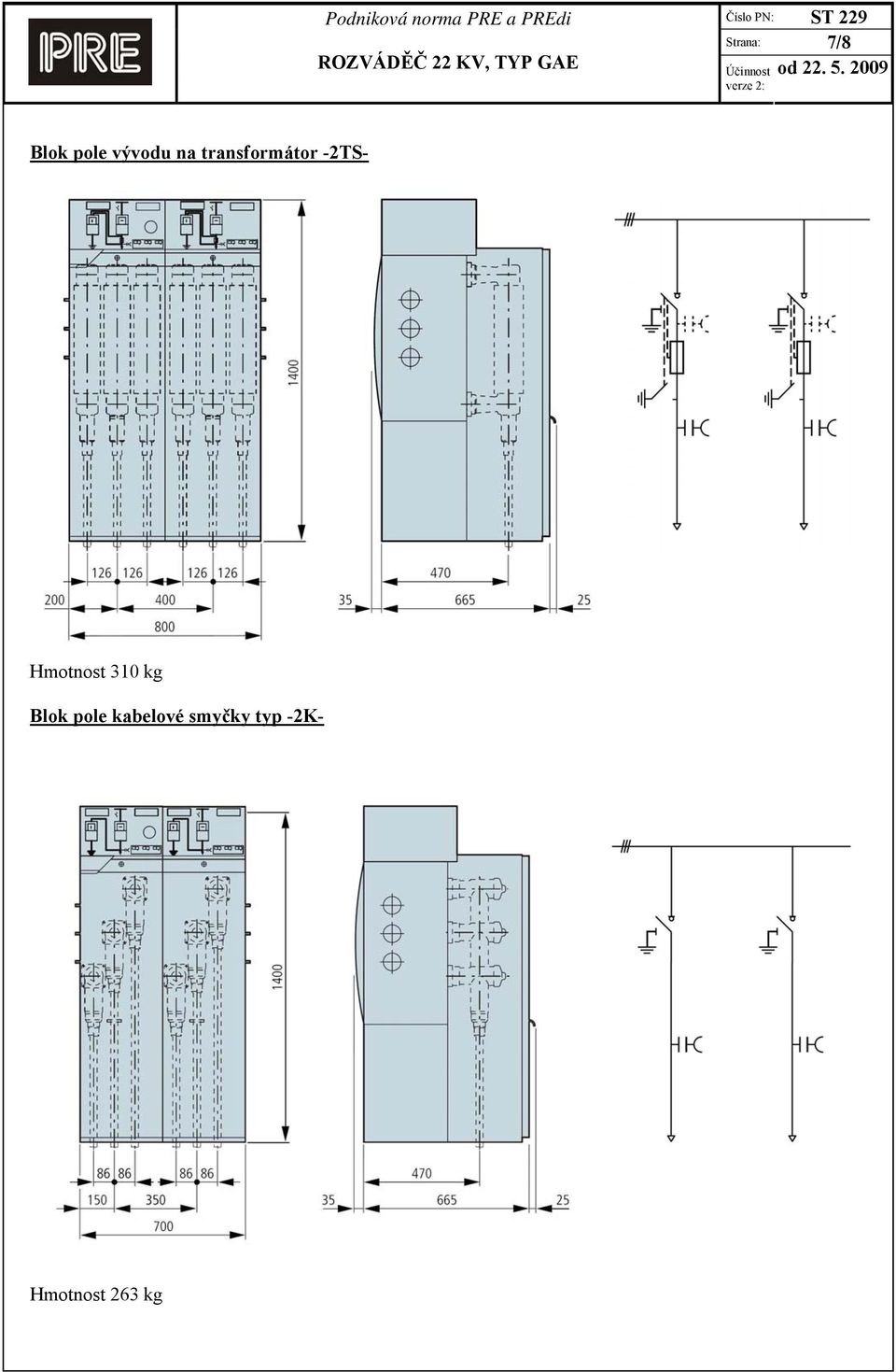 Hmotnost 310 kg Blok pole