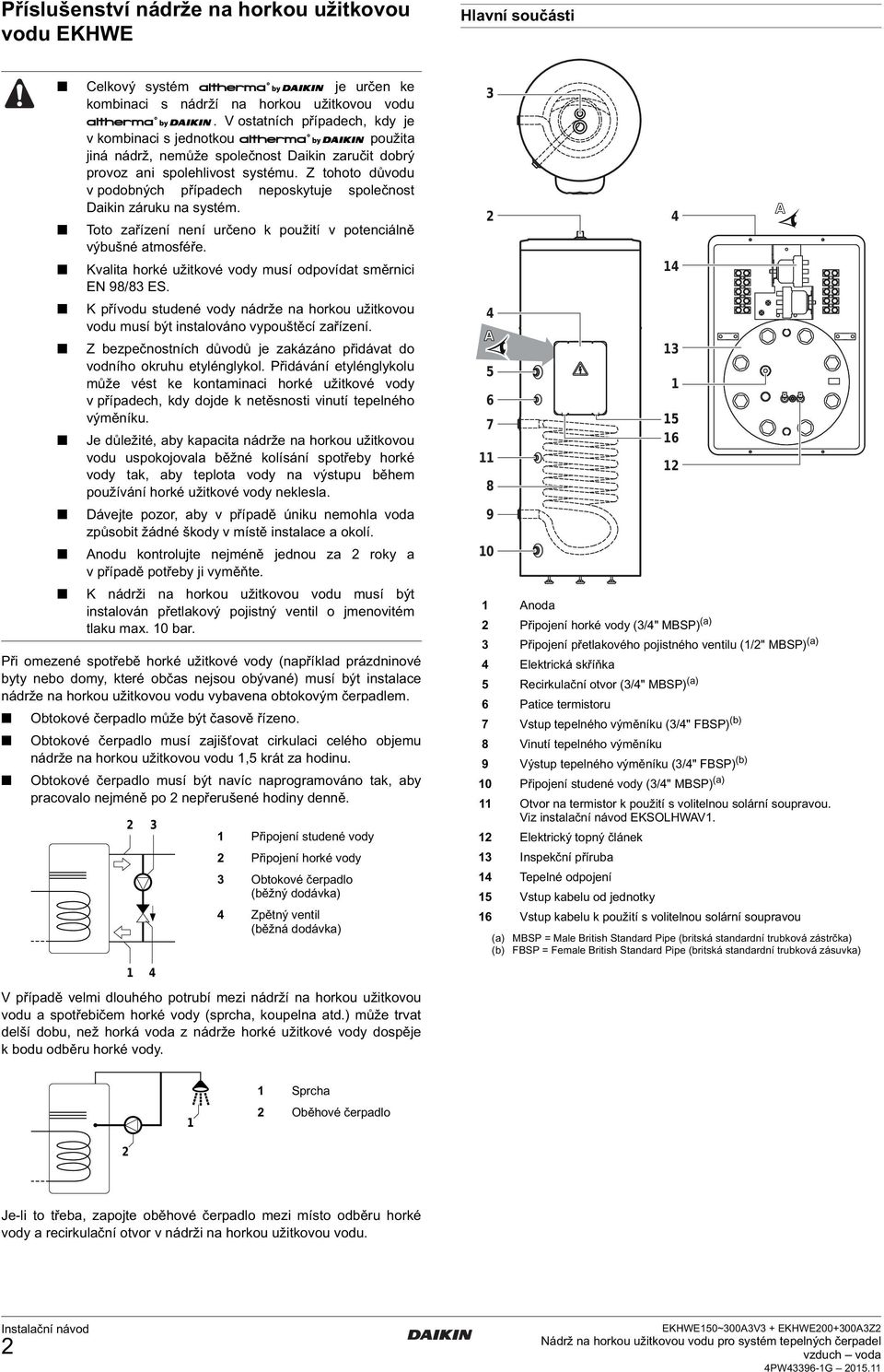 Z tohoto důvodu v podobných případech neposkytuje společnost Daikin záruku na systém. Toto zařízení není určeno k použití v potenciálně výbušné atmosféře.