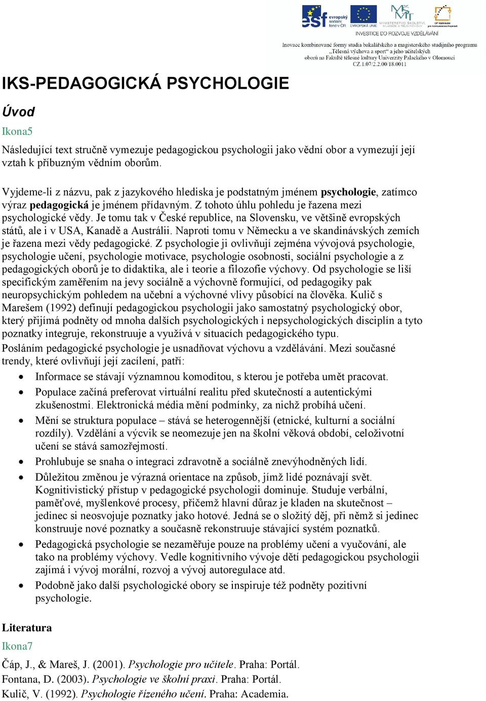 IKS-PEDAGOGICKÁ PSYCHOLOGIE - PDF Stažení zdarma