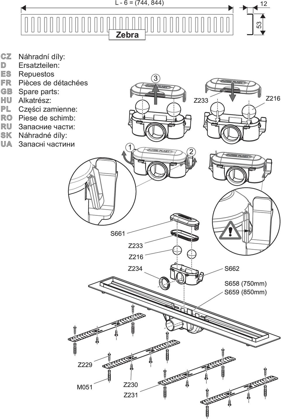 de détachées Spare parts: Alkatrész: Czêœci zamienne: