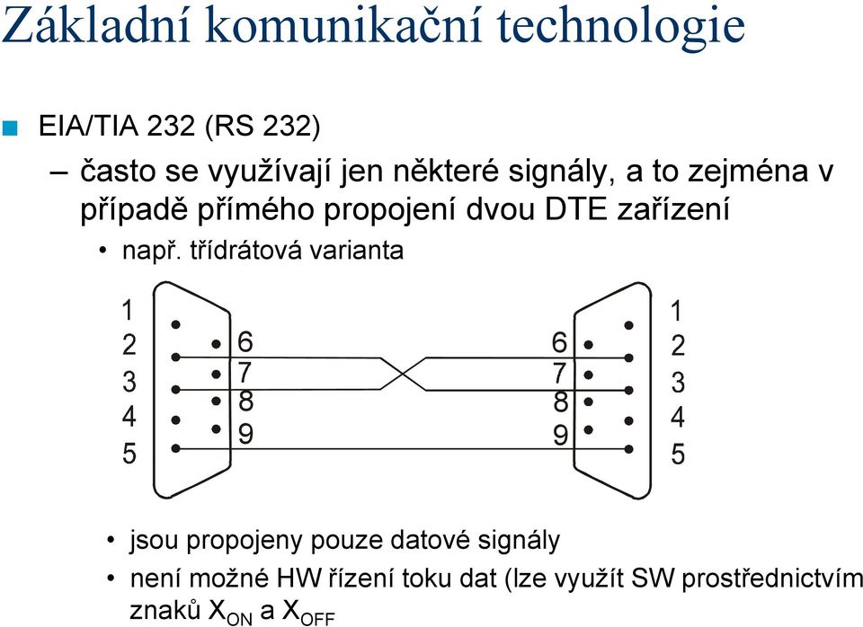 např. třídrátová varianta 6 6 8 8 9 9 jsou propojeny pouze datové signály