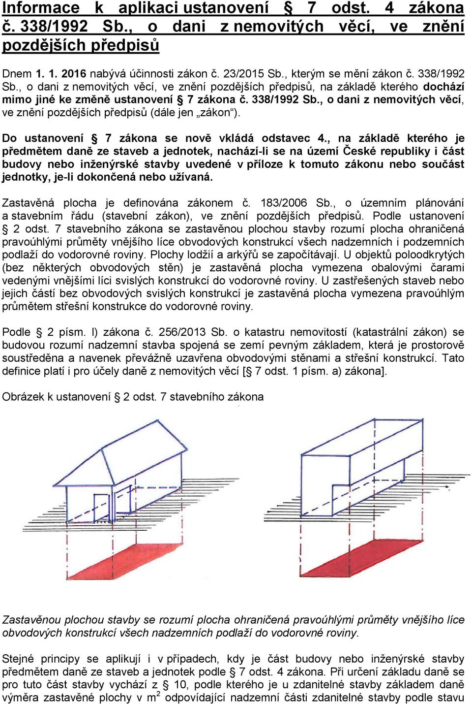 , o dani z nemovitých věcí, ve znění pozdějších předpisů (dále jen zákon ). Do ustanovení 7 zákona se nově vkládá odstavec 4.