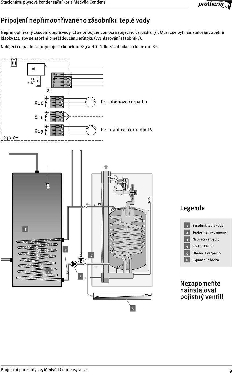 Nabíjecí čerpadlo se připojuje na konektor X a NTC čidlo zásobníku na konektor X.