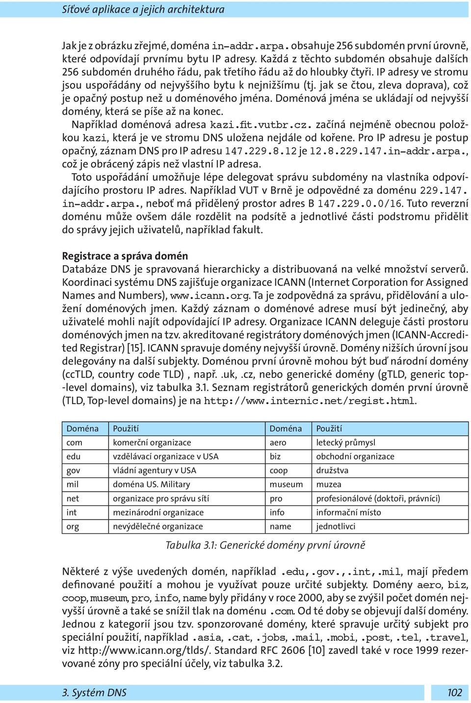 jak se čtou, zleva doprava), což je opačný postup než u doménového jména. Doménová jména se ukládají od nejvyšší domény, která se píše až na konec. Například doménová adresa kazi.fit.vutbr.cz.