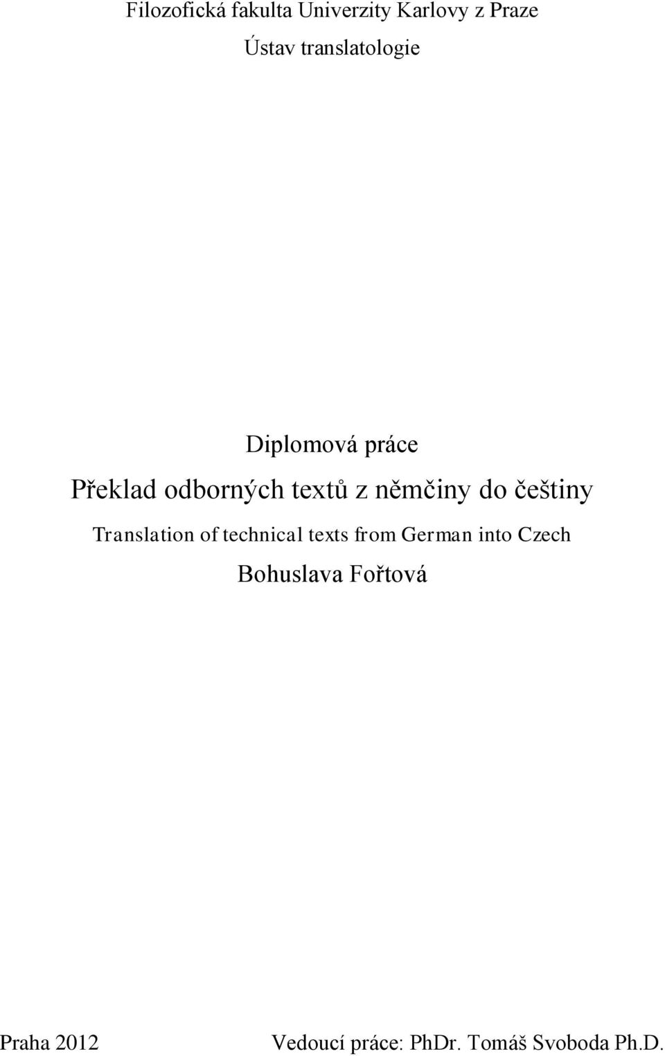němčiny do češtiny Translation of technical texts from German