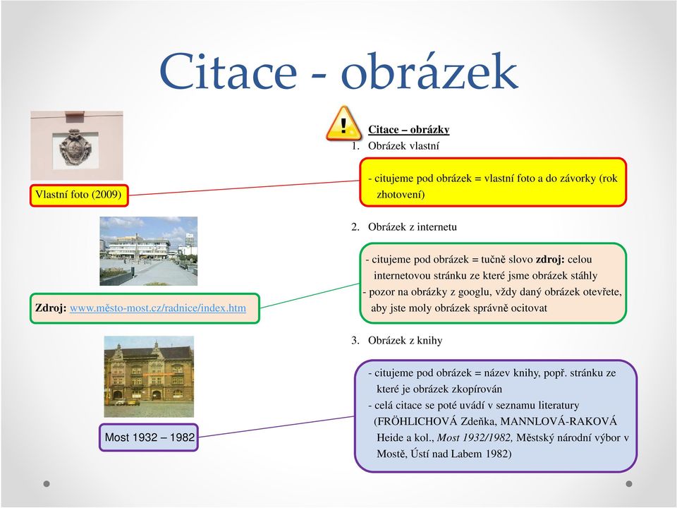htm - citujeme pod obrázek = tučně slovo zdroj: celou internetovou stránku ze které jsme obrázek stáhly - pozor na obrázky z googlu, vždy daný obrázek otevřete, aby jste