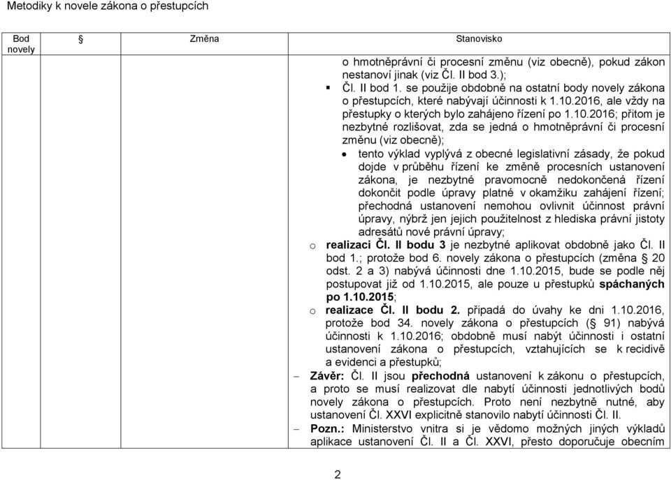 2016; přitom je nezbytné rozlišovat, zda se jedná o hmotněprávní či procesní změnu (viz obecně); tento výklad vyplývá z obecné legislativní zásady, že pokud dojde v průběhu řízení ke změně procesních