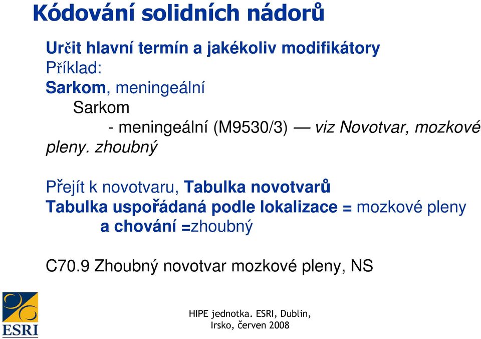 zhoubný Přejít k novotvaru, Tabulka novotvarů Tabulka uspořádaná podle