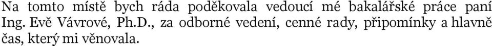 Evě Vávrové, Ph.D.
