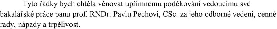 panu prof. RNDr. Pavlu Pechovi, CSc.