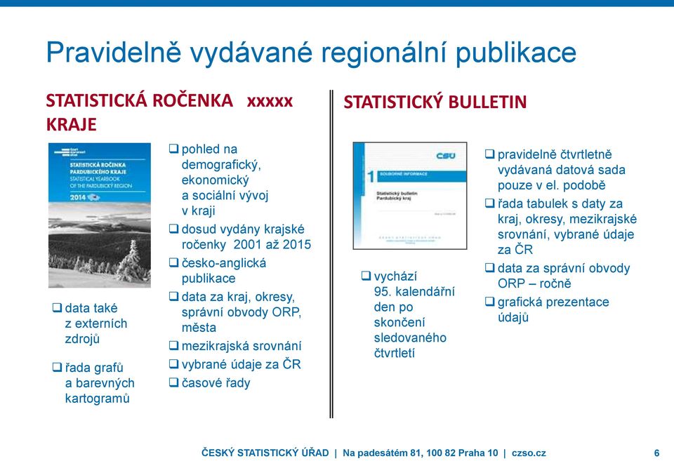 srovnání vybrané údaje za ČR časové řady vychází 95. kalendářní den po skončení sledovaného čtvrtletí pravidelně čtvrtletně vydávaná datová sada pouze v el.