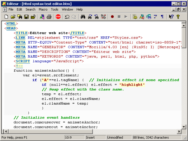 Volba HTML editoru 6. HTML editory se dělí na dvě skupiny. Jedna skupina se označuje jako strukturní editory a ta druhá jako Wysiwyg editory.
