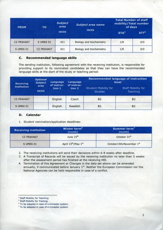 Interinstitucionální dohody Formulář ke stažení zde: https://www.natur.cuni.