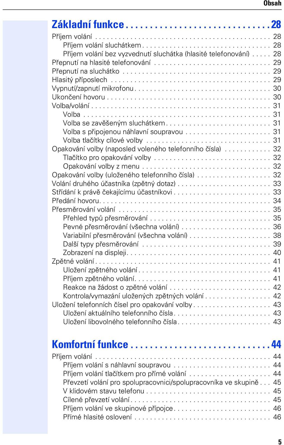 ..................................... 29 Hlasitý příposlech......................................... 29 Vypnutí/zapnutí mikrofonu................................... 30 Ukončení hovoru.