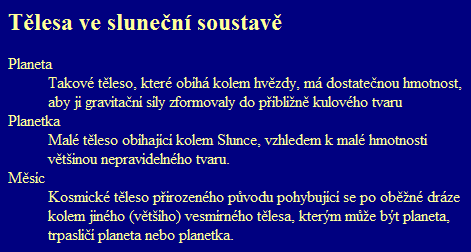 Seznam definic Seznam definic se třemi