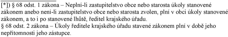 není-li zastupitelstvo obce nebo starosta zvolen, plní v obci úkoly stanovené zákonem,