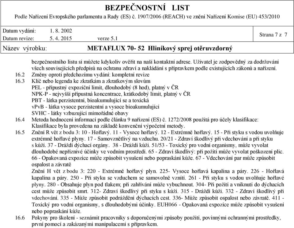 2 Změny oproti předchozímu vydání: kompletní revize 16.