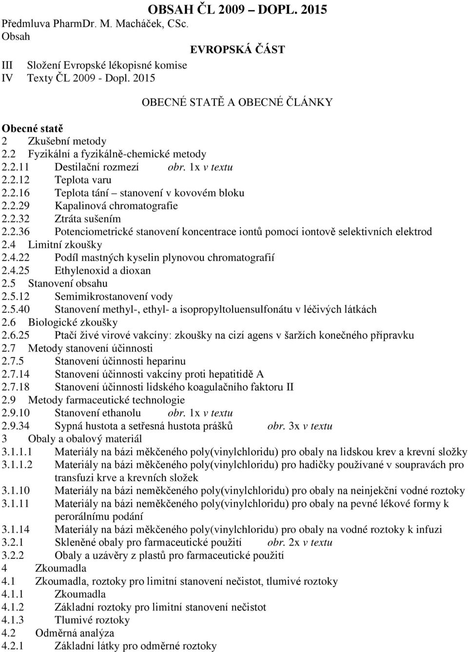 2.29 Kapalinová chromatografie 2.2.32 Ztráta sušením 2.2.36 Potenciometrické stanovení koncentrace iontů pomocí iontově selektivních elektrod 2.4 Limitní zkoušky 2.4.22 Podíl mastných kyselin plynovou chromatografií 2.