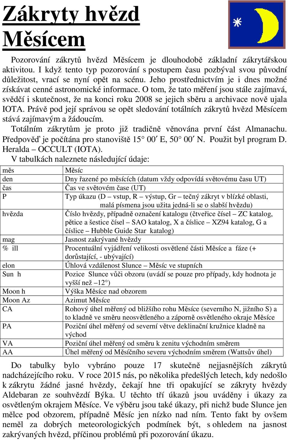 O tom, že tato měření jsou stále zajímavá, svědčí i skutečnost, že na konci roku 2008 se jejich sběru a archivace nově ujala IOTA.