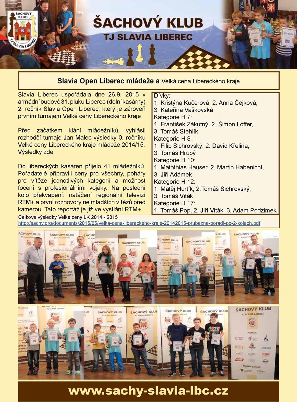 ročníku Velké ceny Libereckého kraje mládeže 2014/15. Výsledky zde Do libereckých kasáren přijelo 41 mládežníků.