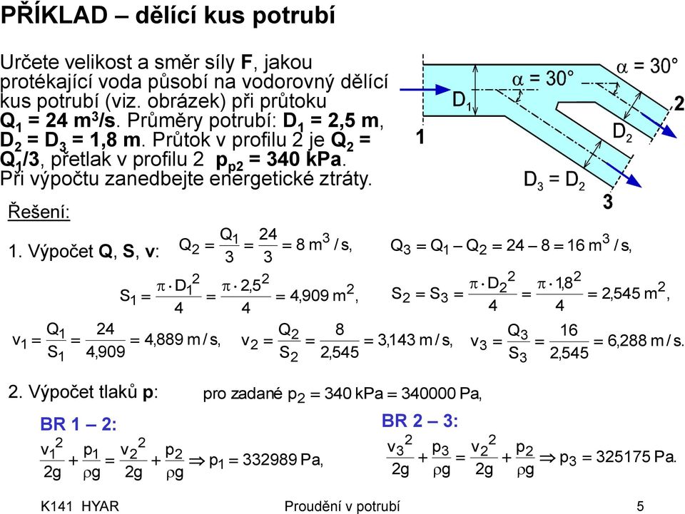 Při ýpočtu zanedbejte energetické ztráty. Řešení:.