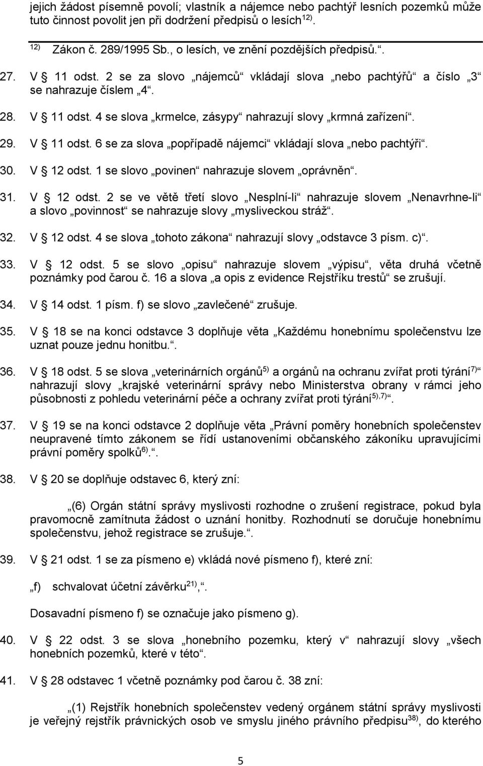 29. V 11 odst. 6 se za slova popřípadě nájemci vkládají slova nebo pachtýři. 30. V 12 odst.