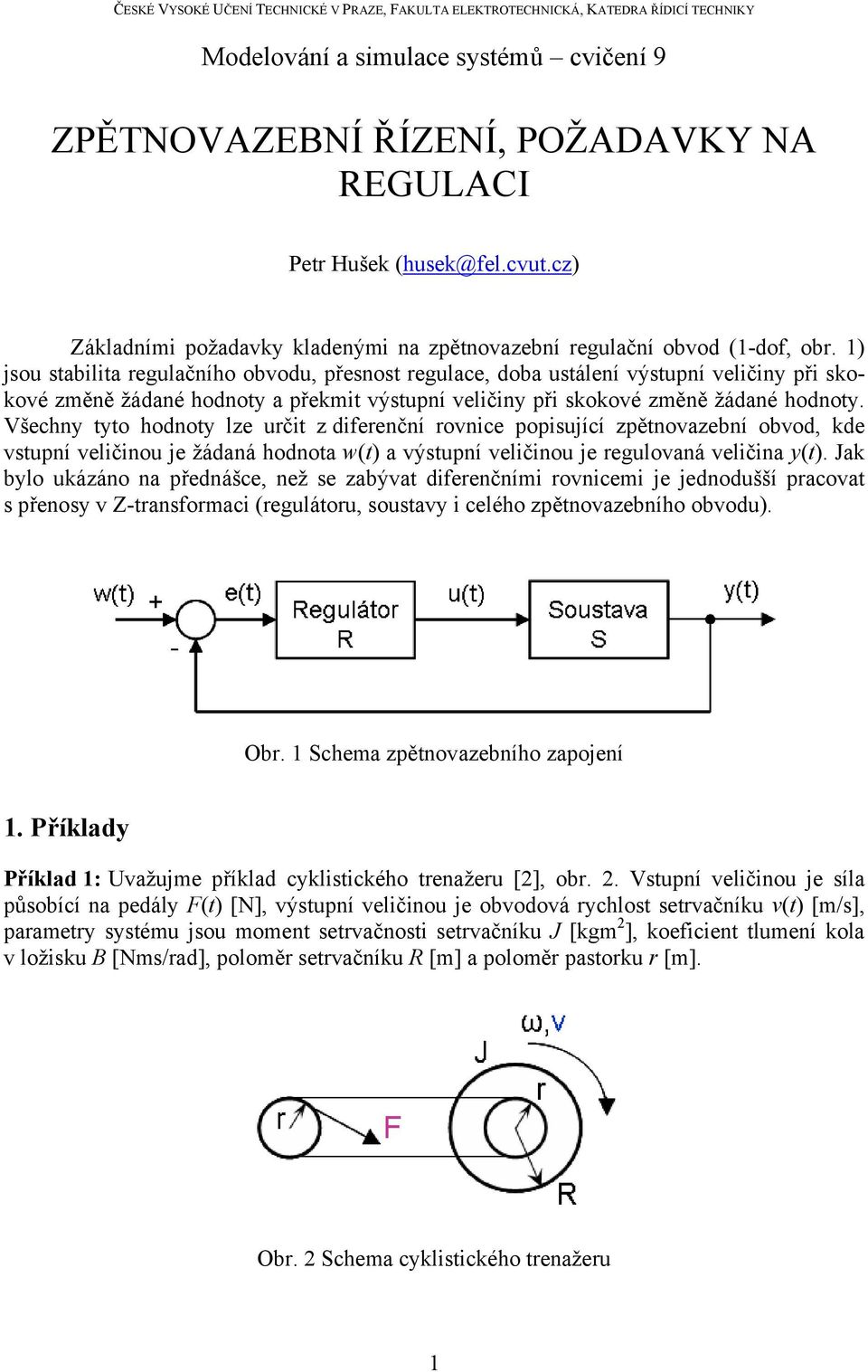 ZPĚTNOVAZEBNÍ ŘÍZENÍ, POŽADAVKY NA REGULACI - PDF Stažení zdarma